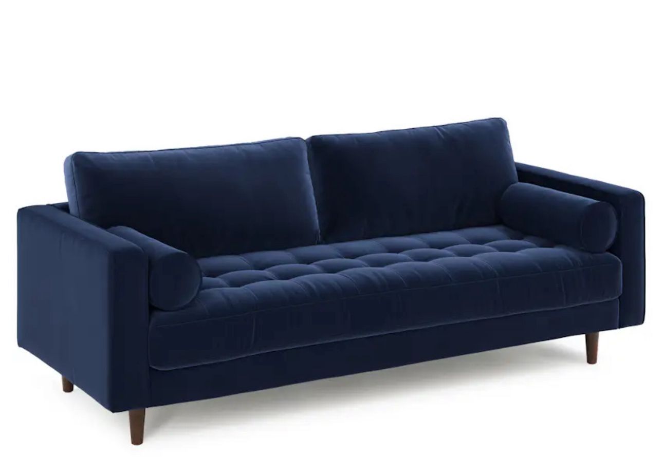 Sven from Article 88" Tufted Velvet Sofa - Cascadia Blue