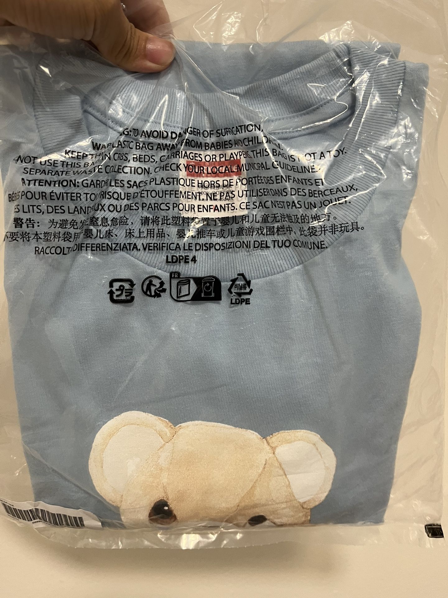 Supreme Bear Tee Powder Blue size Large