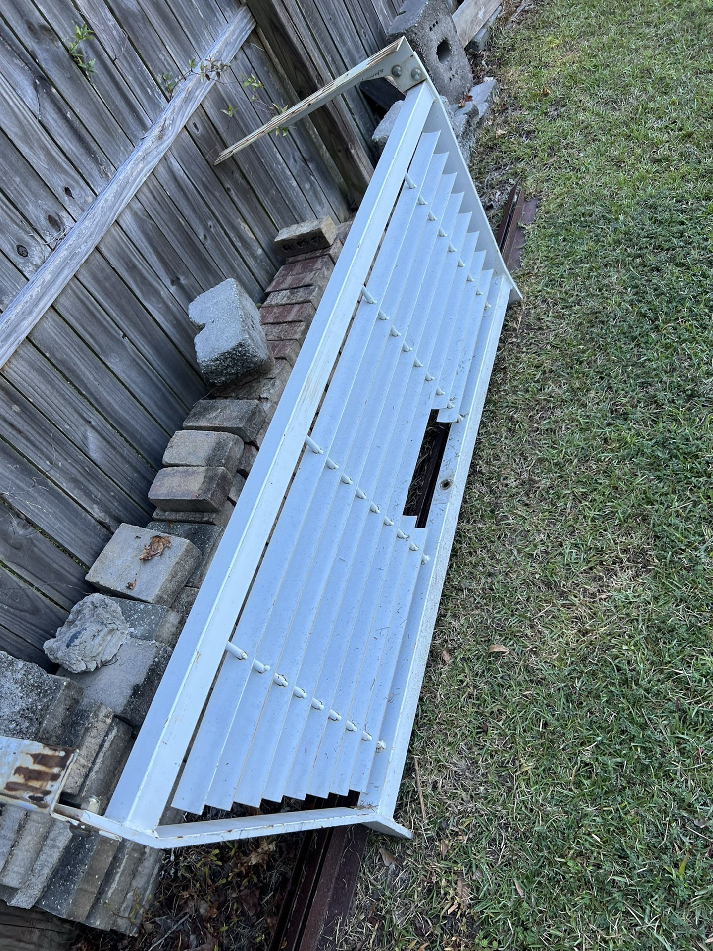 RKI WG11 WG Series Louvered Window Grille Cab Rack 71"x29-3/8"x3" White Steel