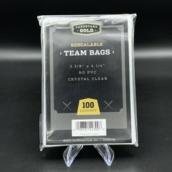 100 Resealable Team Bags for Sports Cards, Trading Card Games, Pokémon Cards, Etc. Multiple Packs Available