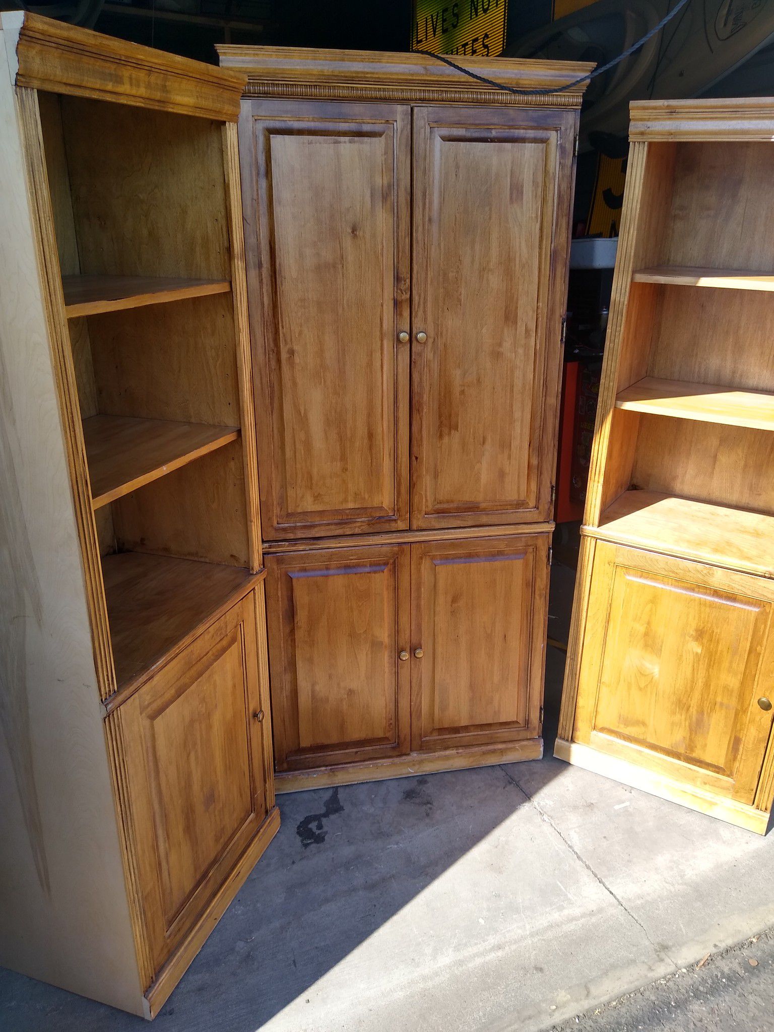 Two book cases and matching armoir