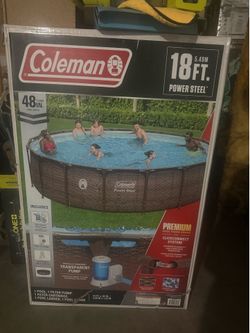 *UNOPENED* Coleman Power Steel 18 ft. x 48 in. Round Metal Frame Above Ground Pool Set