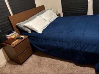 Full bed with nightstand