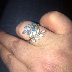 Sterling Silver Opal Rings Size 8 And Size 7