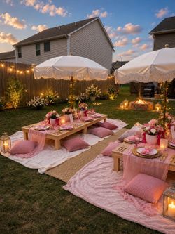 full outdoor picnic set up