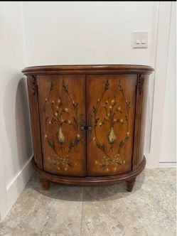 Hand-Painted Half-Moon Cabinet