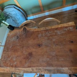 Redwood Live Edge Dining Table Six Chairs For Sale