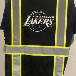 🏀🦺👷‍♂️👷‍♀️Los Angeles Lakers High Visibility Safety Vest For Work. Warehouse Construction Reflective Vest Size M-4