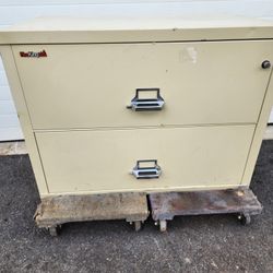 FireKing Fire Resistant File Cabinet - 2 Drawer Lateral 38" wide, NO Key.