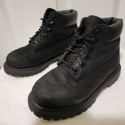Timberland size 9 Toddler 6 inch Premium Black Nubuck 12807 Boots Boys