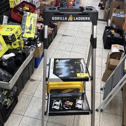 Gorilla Ladders 4.5 ft. Aluminum Dual Platform Step Ladder with Project Bucket (9 ft. Reach), 250 Ibs. Capacity Type | Duty Rating