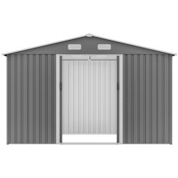 10x8 FT Metal Shed: Outdoor Storage, Foundation, Lockable, for Garden Tools