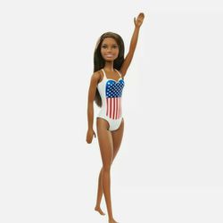Barbie Olympic Swimmer USA Swim Team Swimsuit Pool Beach Doll American Flag 