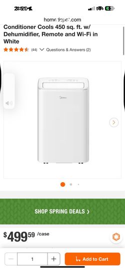 Midea 10,000 BTU Smart Portable Air Conditioner with Heat – Open Box Like New