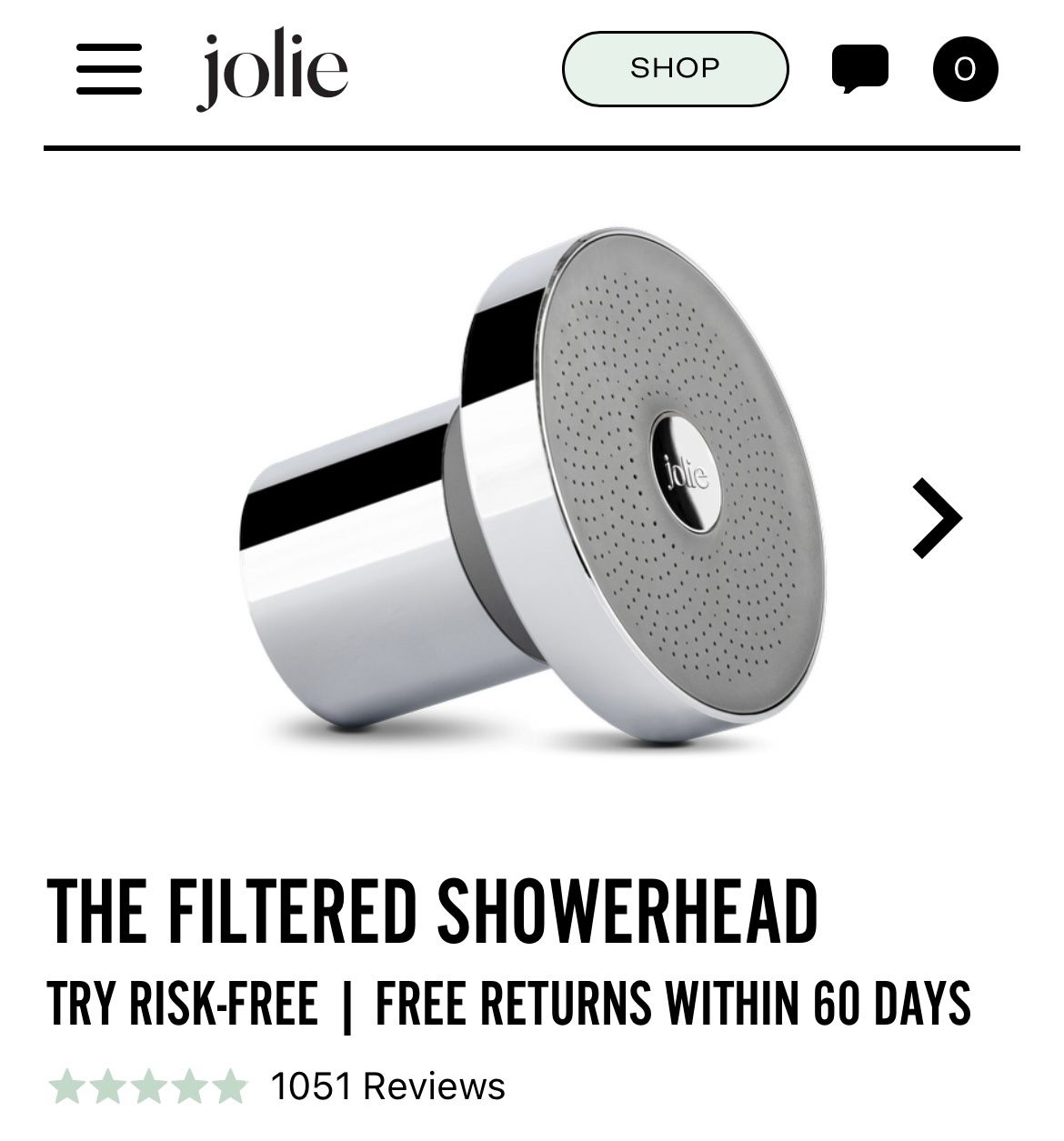 Jolie Shower Head Filter (brand New Open box)