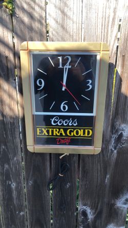 Vintage Coors Extra Gold Beer Sign/Clock