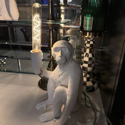 White Monkey Table Lamp – Statement Piece 