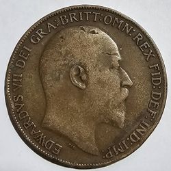 1908 Edward VII British Penny