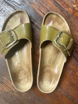 Patent leather Birkenstock Madrid - size 38, olive green