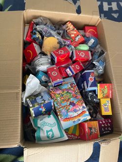 Box of random McDonalds toys