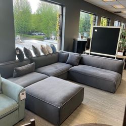 Cube Modular Natural Fiber Sectional