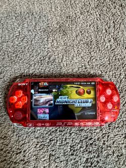 PSP 3000 Custom transparent Red With Games