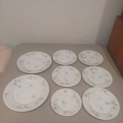 Vintage Set of 8 Antique Theodore Haviland Dinnerware Plates.