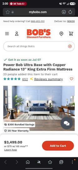 Power Bob Ultra Base with Copper Radiance 13" King Extra Firm Mattress