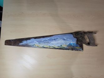 Vintage Hand Painted Saw