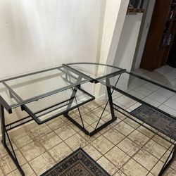 Glass and Metal Office Desk