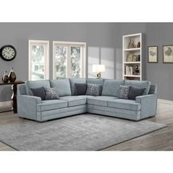 New Nailhead Sectional.  Grey Chenille Fabric.  97x97x38H.  Free Delivery!