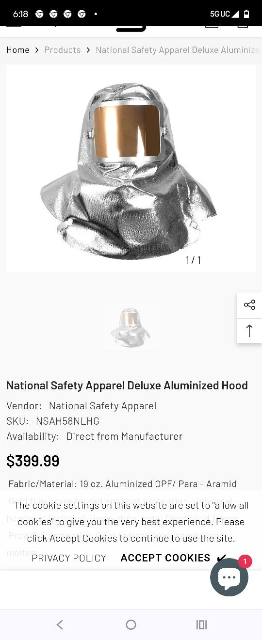 Aluminum Safety Clad Helmet 200$
