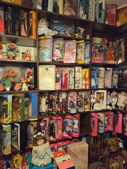 Selling extra large set of barbie dolls. They start at a hundred dollars if you see when you're interested in, let me know