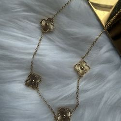 18k Yellow Gold Plated Clover Station Necklace✨