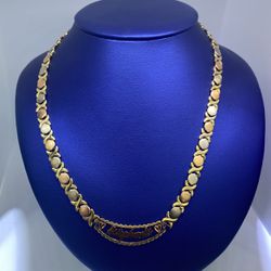 14KT Gold X and O Chain