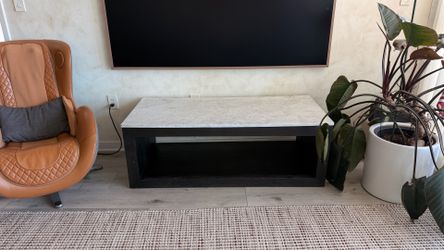 PICK UP TODAY !! Pottery Barn Coffee Table - Marble Top & Solid Wood