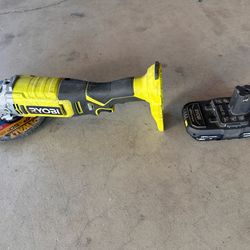 Ryobi ONE+ 18V angle grinder and battery