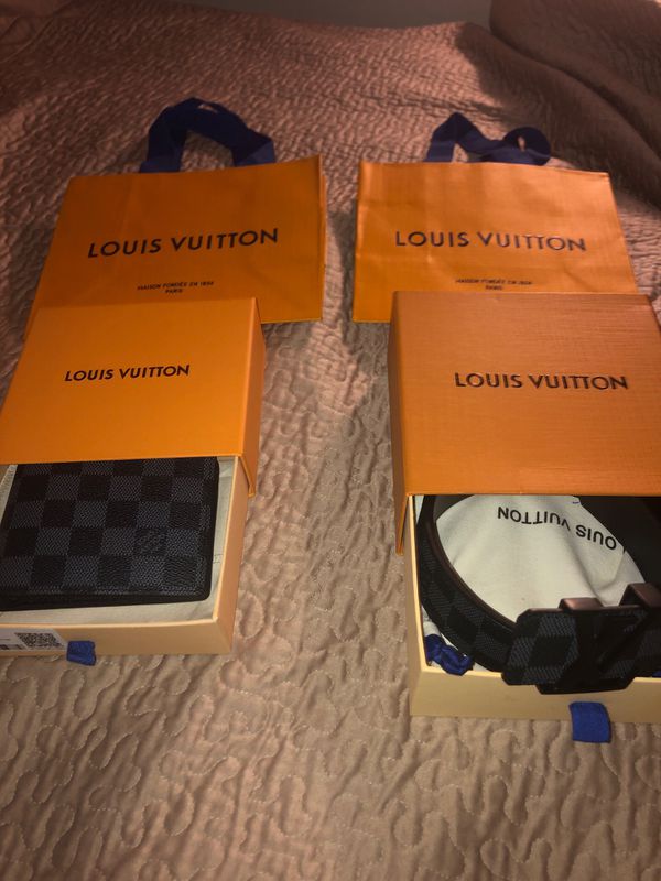 Authentic Louis Vuitton black damier belt and wallet for Sale in West Hartford, CT - OfferUp