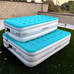 New In Box $35 for Twin $45 for Queen Size 18 Inch Tall Air Mattress Bed with Built In Pump Plugin 