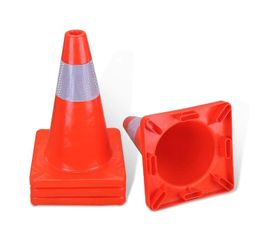 4pcs 18-In Road Traffic Safety Cones Reflective Collar - Home Business Supplies - Event Safety Cones