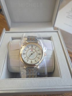 Michele Two-Tone Diamond Dial Watch