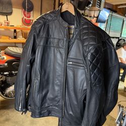 Street Steel Leather Motorcycle  Jacket