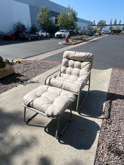New Outdoor Patio Aluminum Papasan Arm Chair with ottoman