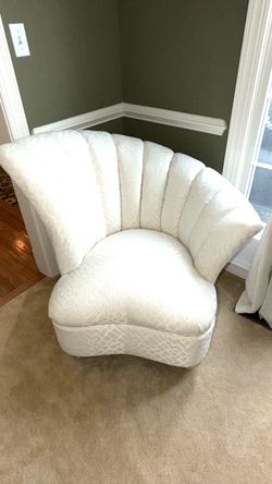 White Channel Back Accent Chair