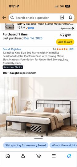 Black king size bed frame