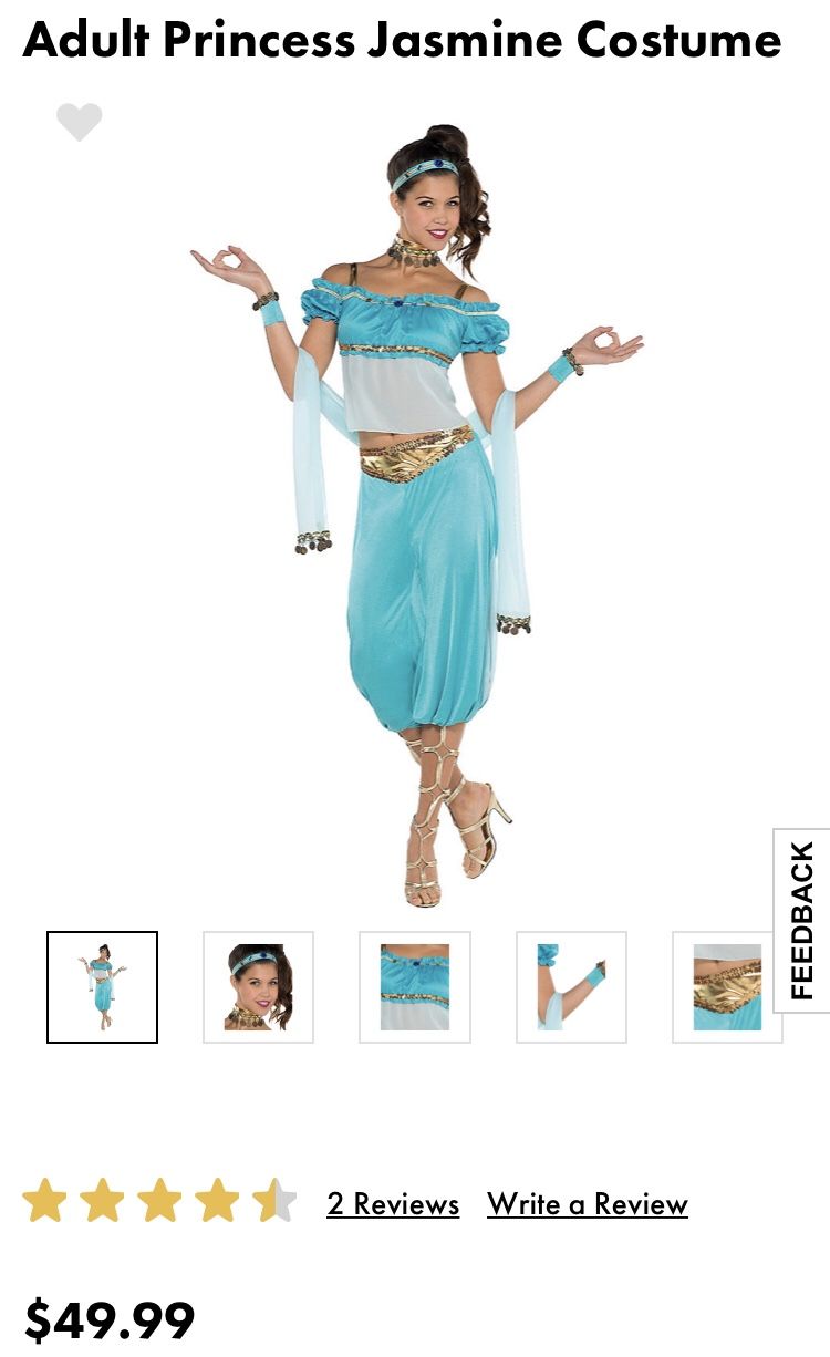 Adult jasmine Disney princess costume