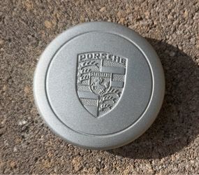70mm Porsche center cap, original equipment manufacturer.