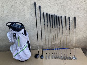 A Collection Of RH Golf Clubs & TaylorMade RBZ SpeedLite Golf Bag
