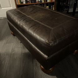 Large Leather Ottoman 