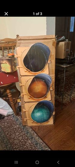 FLAT Printed Metal Photosteel Sign: Large Stop Light/Traffic Light Wall Sign 35" - Does not light up